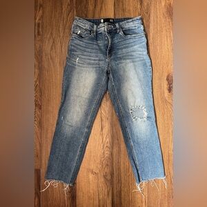 KUT from the Kloth Rachel Mom Jeans Size 6 Distressed Raw Hem